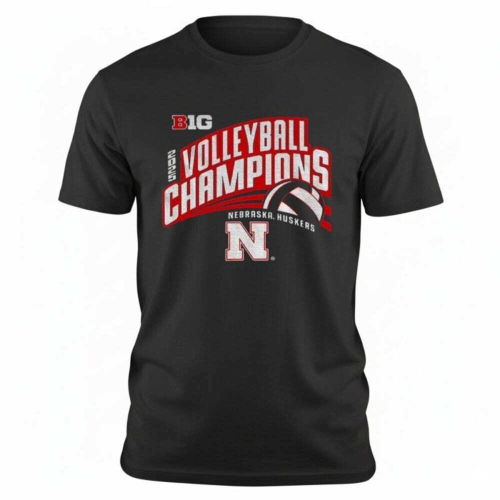 Nebraska Huskers Volleyball Champions 2025 BIG logo t shirt